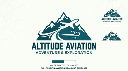 Obraz premium Professional Altitude Aviation Logo Design for Travel and Adventure Business.