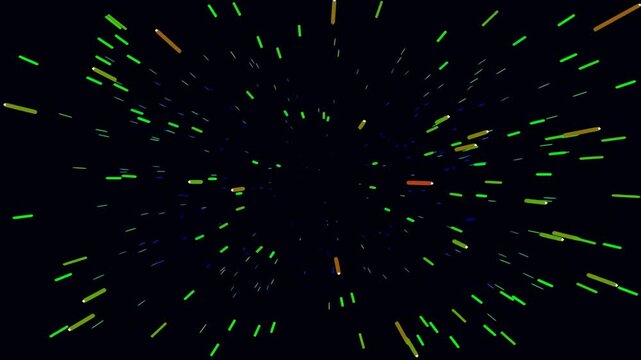 Colorful fireworks exploding in night.