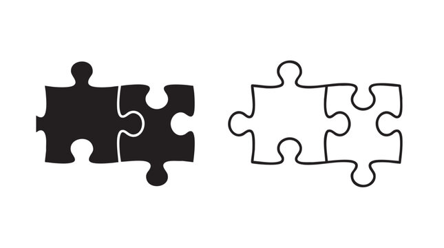 black vector bundle icon puzzle pieces interlocking concept