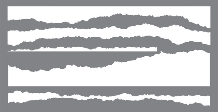 Set of paper ripped texture background
