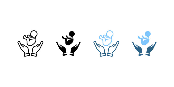 Newborn Safe Delivery icon set multi style 