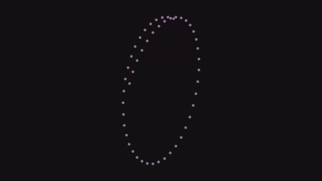 Dotted oval shape on black background.