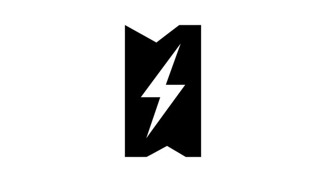 Lightning bolt power energy logo icon.