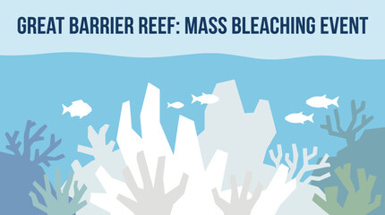 Mass Bleaching Event Devastating Great Barrier Reef Coral © Bima