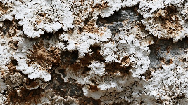 Elegant White and Brown Crustose Lichen Ophioparma ventosa Soft C
