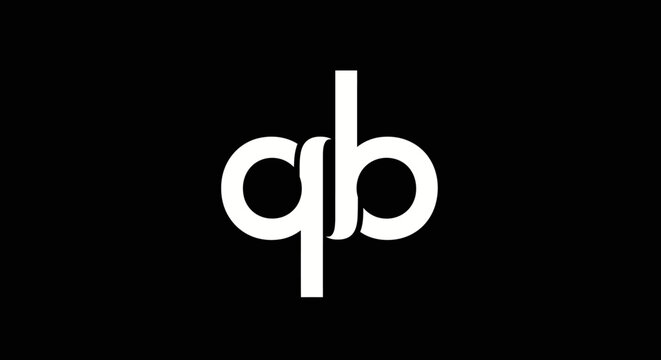 Minimalist lowercase qb monoline typography logo design.