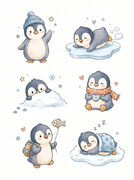 set of penguins