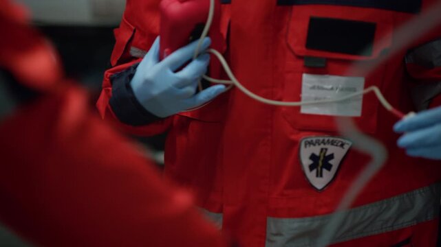ambulance staff working emergency team