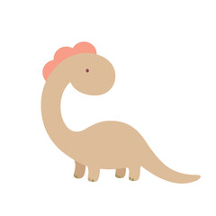 Long Neck Dinosaur Illustration in Cute Kawaii Cartoon Style © Felipe