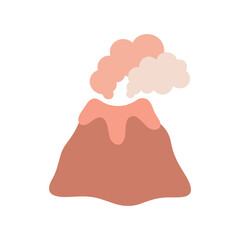 Volcano Illustration in Cute Kawaii Cartoon Style © Felipe