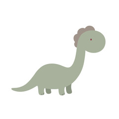 Long Neck Dinosaur Illustration in Cute Kawaii Cartoon Style © Felipe