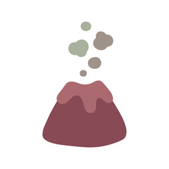 Volcano Illustration in Cute Kawaii Cartoon Style © Felipe