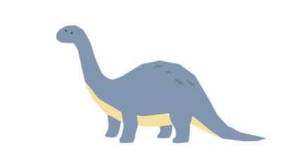 Long Neck Dinosaur Illustration in Cute Kawaii Cartoon Style © Felipe