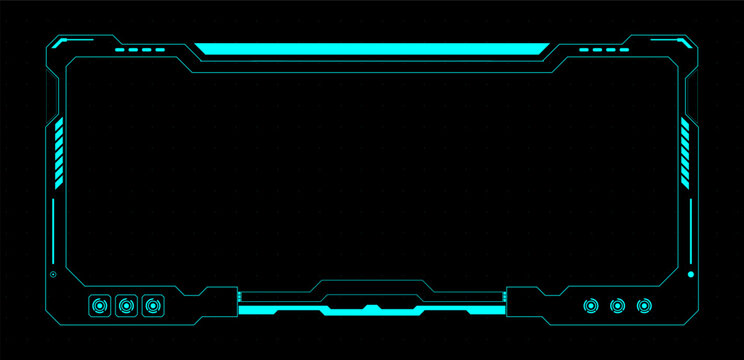 Futuristic HUD screen or technology box blue interface sci-fi. Vector Illustration