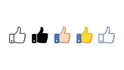Fototapeta premium Like icon. Thumbs up vector showing hand gesture for approval and positive feedback symbol. Social reaction sign for rating, support and confirmation concept pictogram. 
