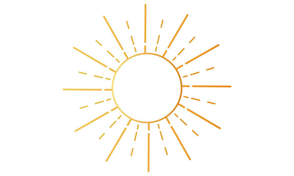 Golden Sunburst Vector Icon with Geometric Starburst Rays. Vector illustration