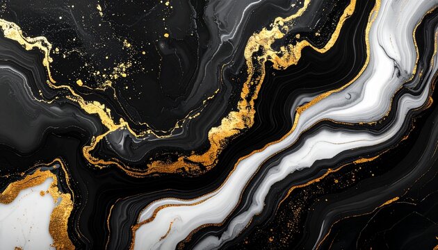 Black Marble Texture with Vibrant Orange-Gold Veins 鮮やかなオレンジゴールドヴェイン入りブラックマーブルテクスチャ	