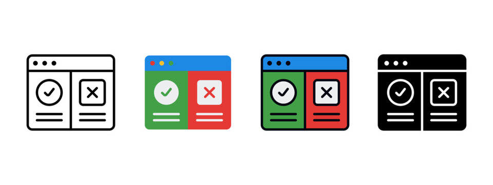 Browser Testing Validation Icon for Cross Browser Compatibility and Web Quality