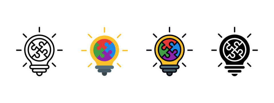 Problem Solving Process Icon for Team Collaboration and Business Innovation