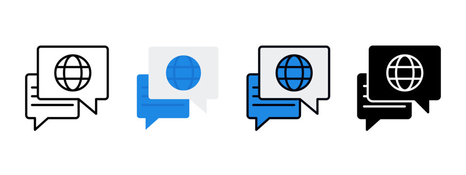 Language Learning Icon for Online Education and Communication Skill Development