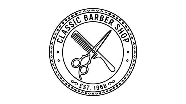 Classic Barber Shop Vintage Logo Vector Design