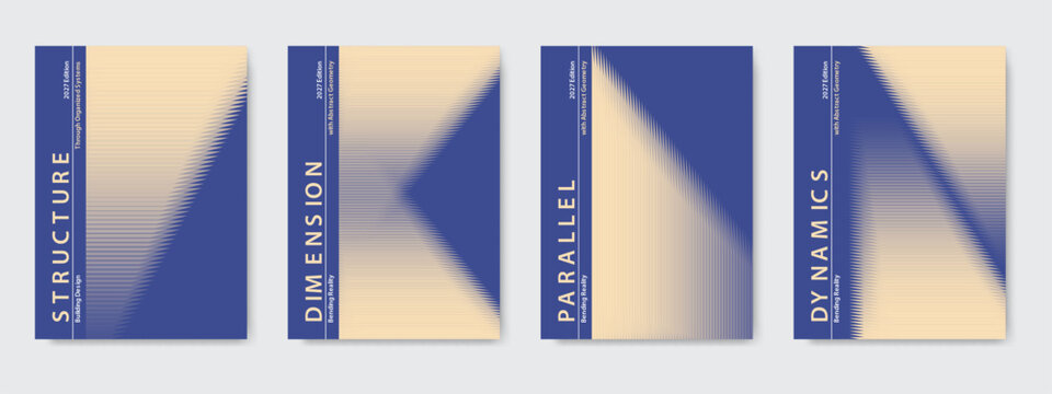 Abstract Kinetic Art Poster Template, Vector Geometric Optical Illusion Pattern Swiss Cover Layout