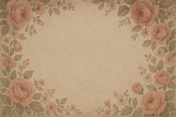 Fototapeta premium Vintage floral border illustration