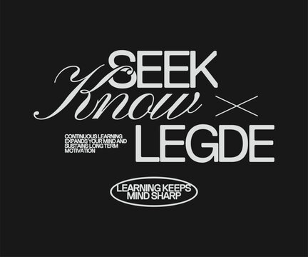 Minimal typography quotes design for t-shirt and print, Urban streetwear style graphic tee and poster, Motivational inspirational quote for clothing brand, apparel. Aesthetic lettering vector