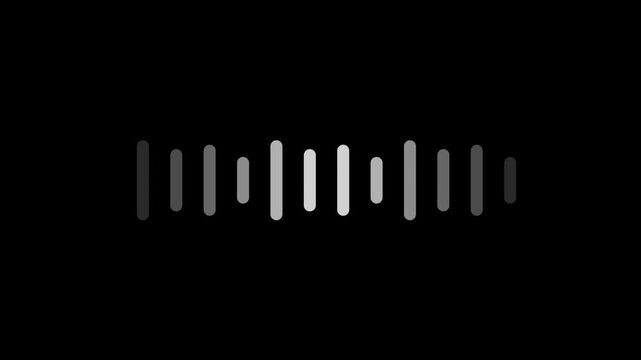 White and Grey Audio Equalizer Bars Animation Sound Wave Music Visualizer.