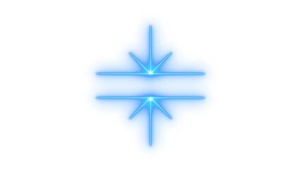 Glowing neon blue star sparkle icon isolated on transparent background. Magic glint. Shining effect. Minimalist sparkle. Light burst. Bright flash. © mominulim
