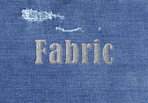 Denim Fabric Logo & Text Effect