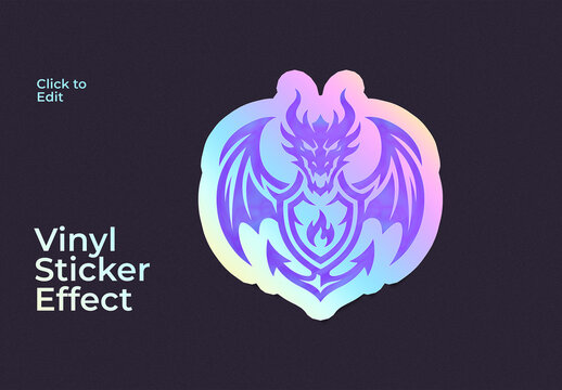 Holographic Vinyl Sticker Mockup