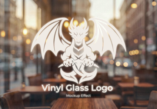 Vinyl Window Glass Logo Mockup Effect