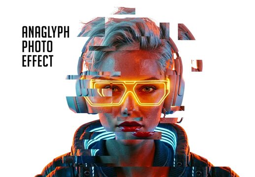 Anaglyph Glitch Photo Effect