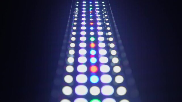View of light emitting diode led used in many technologies commercial fixtures street lights electronics and displays. Indicators on appliances and decorative lighting.