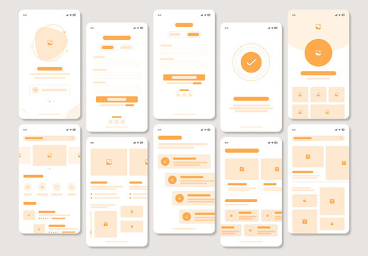 Modern App Interface Wireframe Kit