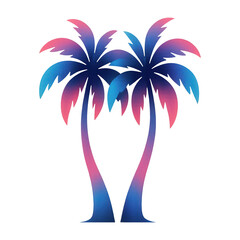 Fototapeta premium PNG Vibrant tropical palm silhouette