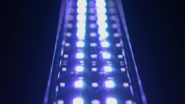 View of light emitting diode led use less energy than standard light bulbs and has significantly longer operational lifespan. LED lights used in many technologies including household bulbs.