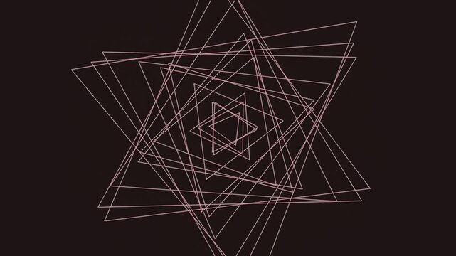 Geometric abstract star pattern with overlapping lines on dark background