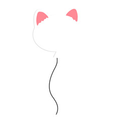 White cat head shaped balloon with pink ears for celebration © BlackGroundMeYou 