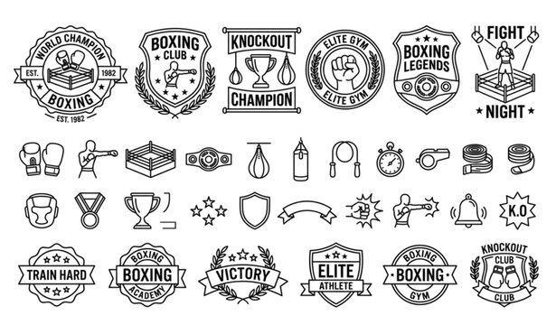 Modern Boxing Badge and Icon Pack