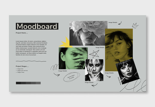 Grunge Aesthetic Moodboard Layout