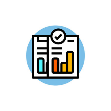 Sales Report Review Pages Badge Icon