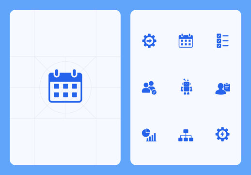 Project Management and Business Workflow Icon Set