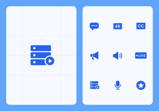 OTT Media Streaming Icon Set