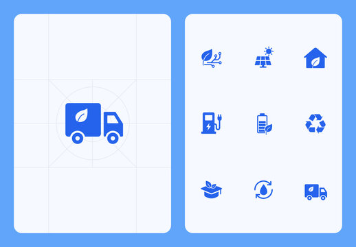 Green Energy and Sustainable Technology Icon Set