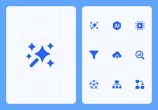 AI Automation and Magic Wand Tool Icons