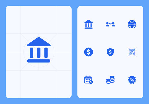 Online Banking and Mobile Finance Icon Set