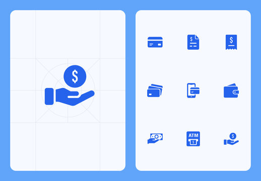 Money Payment and Banking Vector Icon Set