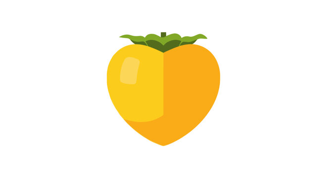 Bright yellow persimmon fruit with green leaves.